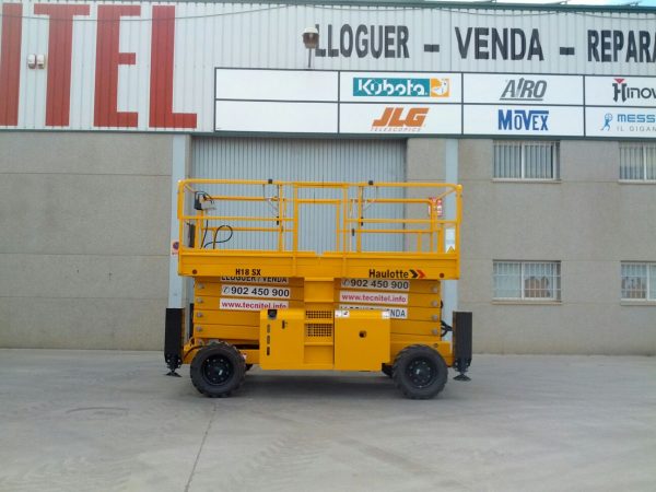 Venta de plataforma de tijera diésel con estabilizadores hidráulicos automáticos